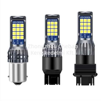 LED autós jelzőfény 1156/7440 BA15S, 6W, 12-24V, 3030 LED, 3000K