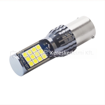 LED autós jelzőfény 1156/7440 BA15S, 6W, 12-24V, 3030 LED, 3000K