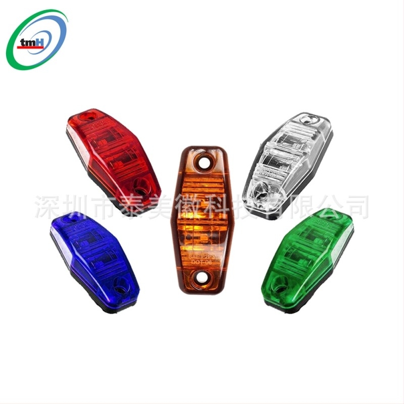 Kamion LED oldalsó irányjelző lámpa, 2 LED, TMH-LM-R/Y/W/RY/B/G modell, 1.2 W, 10–30 V, Piranha LED, 3500K
