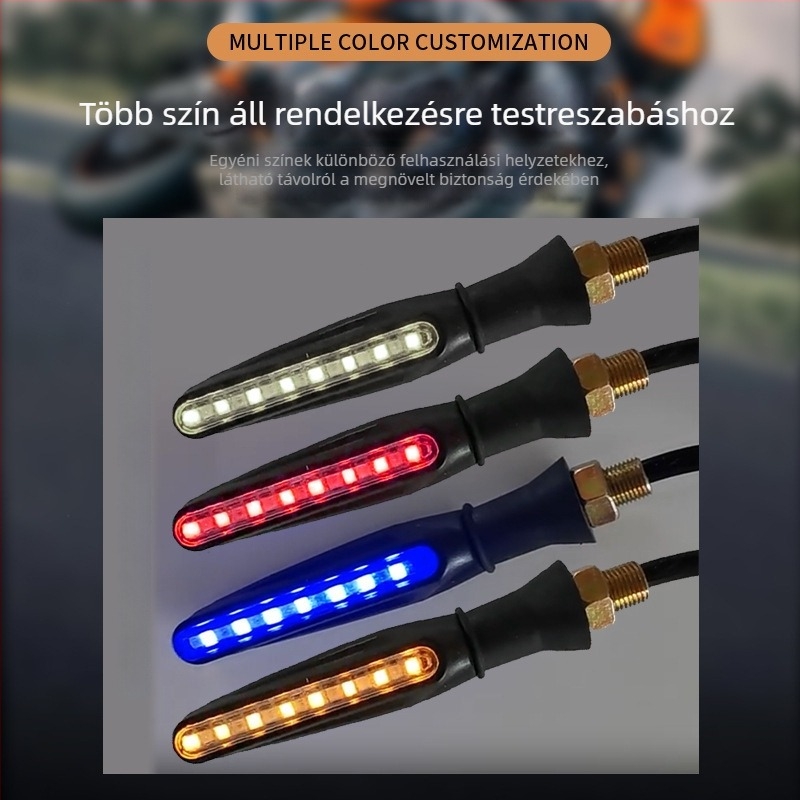 Motorkerékpár LED nappali fények kanyarjelzőkkel Flowing Water stílusban, 12V, TH-1815L, ABS