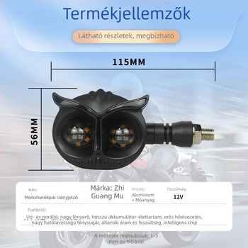 Magas fényerősségű 12V-os motorkerékpár indexlámpa, fehér és sárga LED-del, szekvenciális, hátsó figyelmeztető jelzőfény