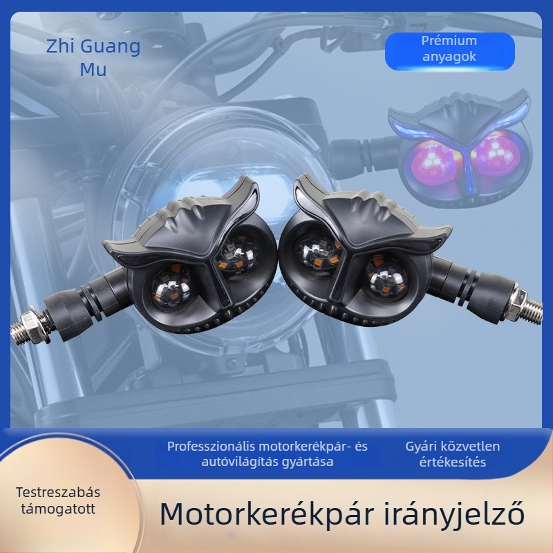 Magas fényerősségű 12V-os motorkerékpár indexlámpa, fehér és sárga LED-del, szekvenciális, hátsó figyelmeztető jelzőfény