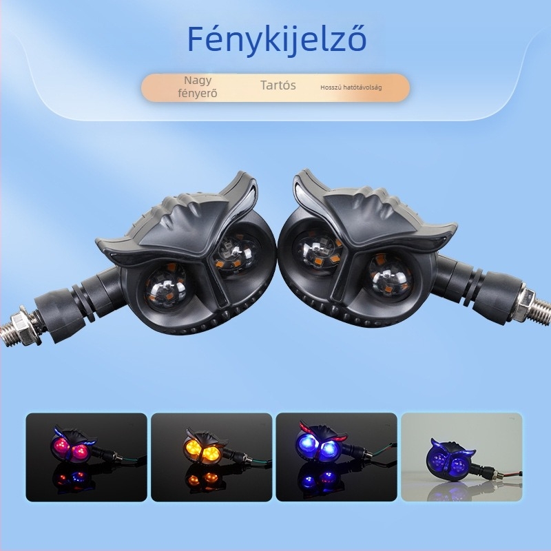Magas fényerősségű 12V-os motorkerékpár indexlámpa, fehér és sárga LED-del, szekvenciális, hátsó figyelmeztető jelzőfény