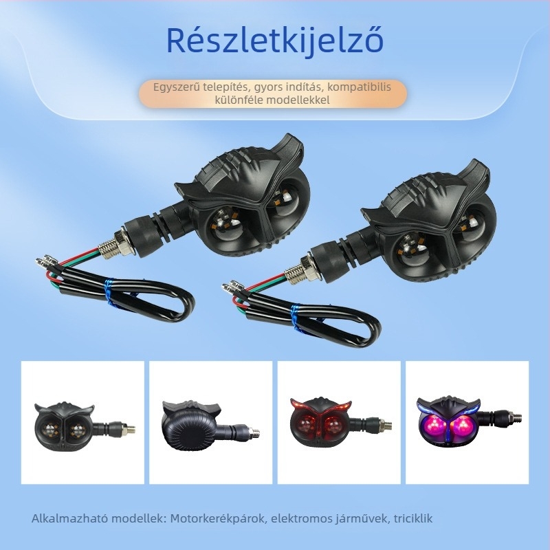 Magas fényerősségű 12V-os motorkerékpár indexlámpa, fehér és sárga LED-del, szekvenciális, hátsó figyelmeztető jelzőfény