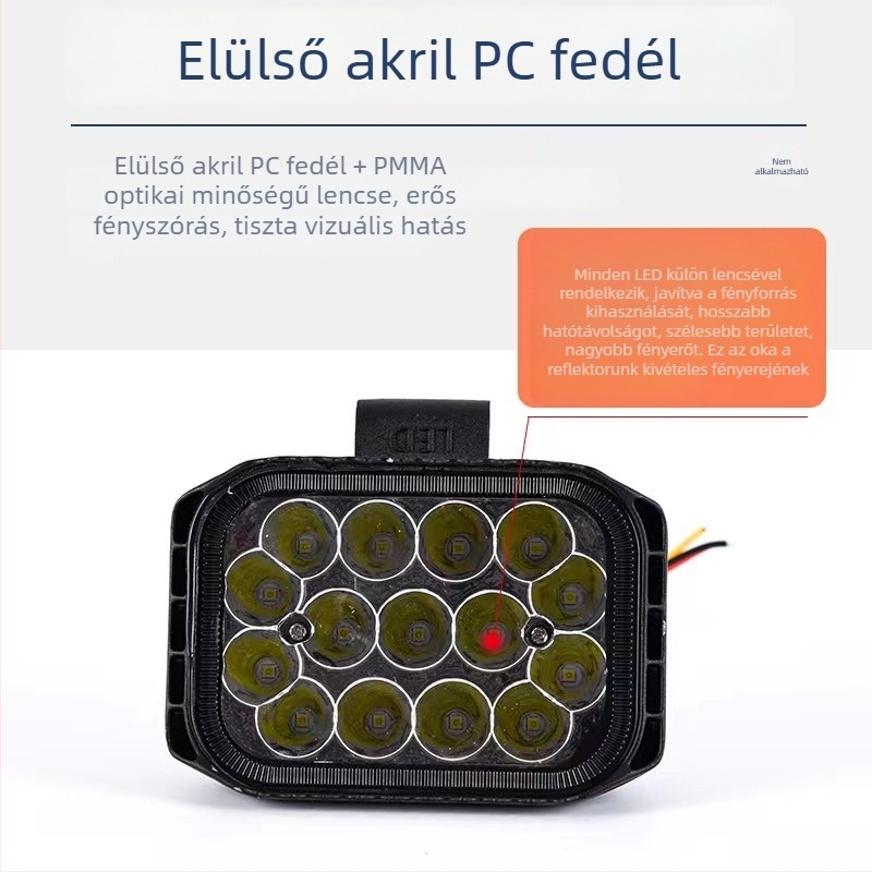 Kamion LED reflektor, 12-80V, 50W, IP68, munkagépekre és építőipari járművekre