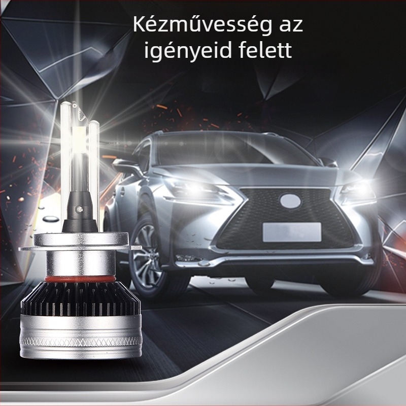 Autó LED fényszóró, nagy teljesítményű, kompatibil H1/H4/H7/H11/HB3, rézcső, kompakt méret, beépített dekóder, nagy- és közelfény
