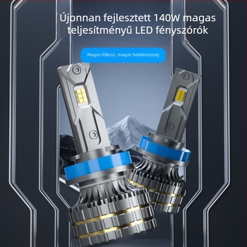 Autó LED fényszóró M9 Pro fejlesztett verzió fókuszált fénysugárral, 140W páronként, 9–32V, 12000 lm, IP68, 30000 óra