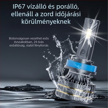 Autó LED fényszóró M9 Pro fejlesztett verzió fókuszált fénysugárral, 140W páronként, 9–32V, 12000 lm, IP68, 30000 óra