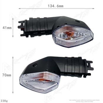 RS150 V2 motorkerékpár jelzőkészlet — halogén lámpa, 12V, 1W, élettartam 30 000 óra