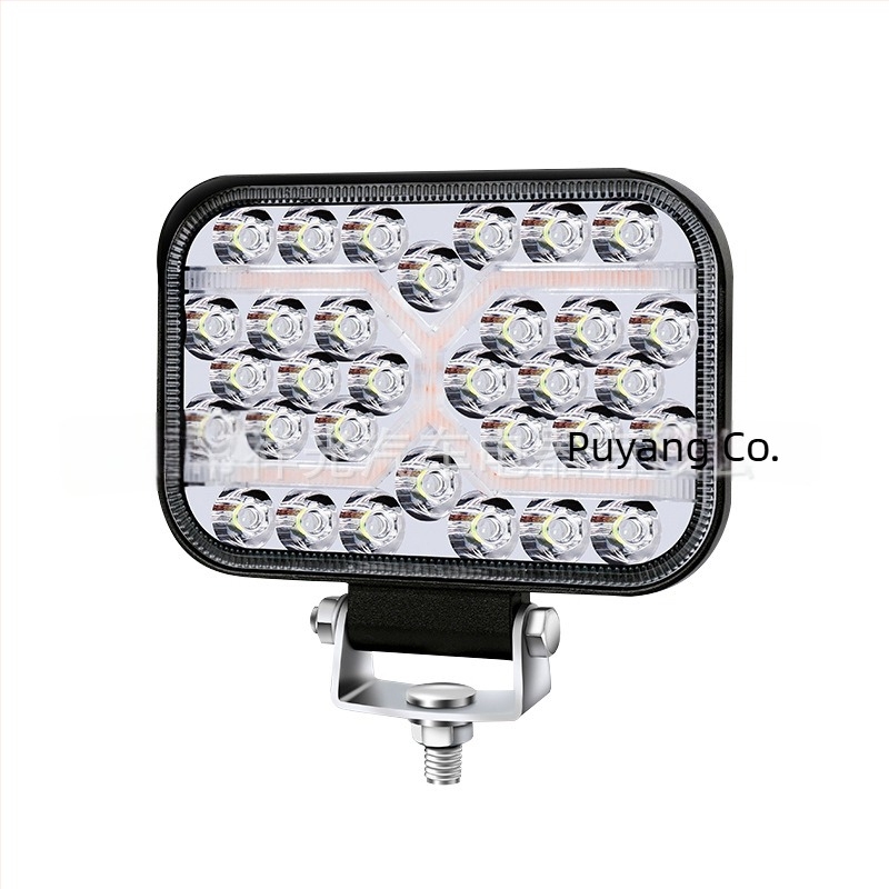 LED elsőfény járművekhez 12–24V, vízálló, nagy fényerő, targoncák és építőgépek számára, villogó figyelmeztető fény és tolatófény
