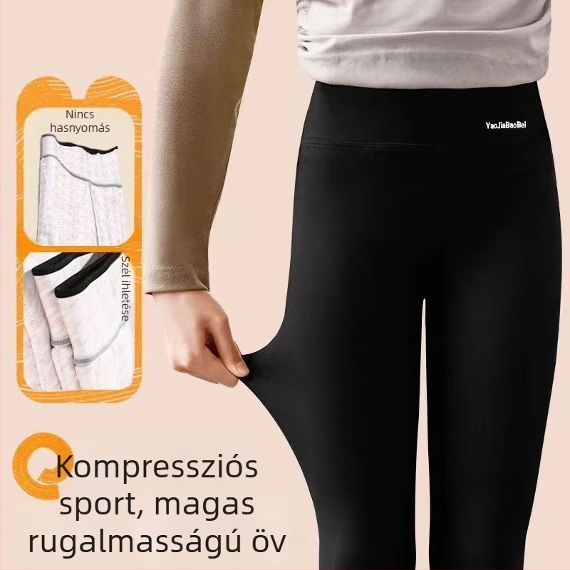 Lányoknak készült magas derekú nylon leggings, 3/4 hosszú, elasztikus derék, 85% nylon, tél 2024, 3–8 éveseknek