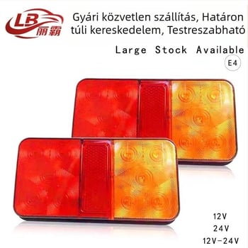 Teherautó hátsó lámpa, 10 LED, ABS/AS ház, 5W, 12V/24V, 2835 LED, univerzális illeszkedés (10LED; 5W; 12V/24V; 2835 LED; ABS/AS)