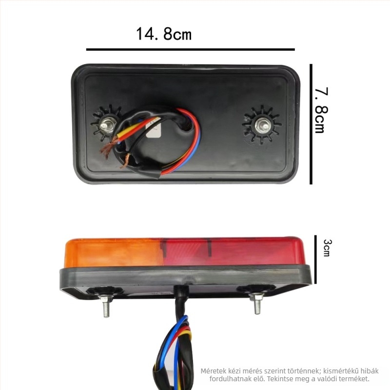 Teherautó hátsó lámpa, 10 LED, ABS/AS ház, 5W, 12V/24V, 2835 LED, univerzális illeszkedés (10LED; 5W; 12V/24V; 2835 LED; ABS/AS)
