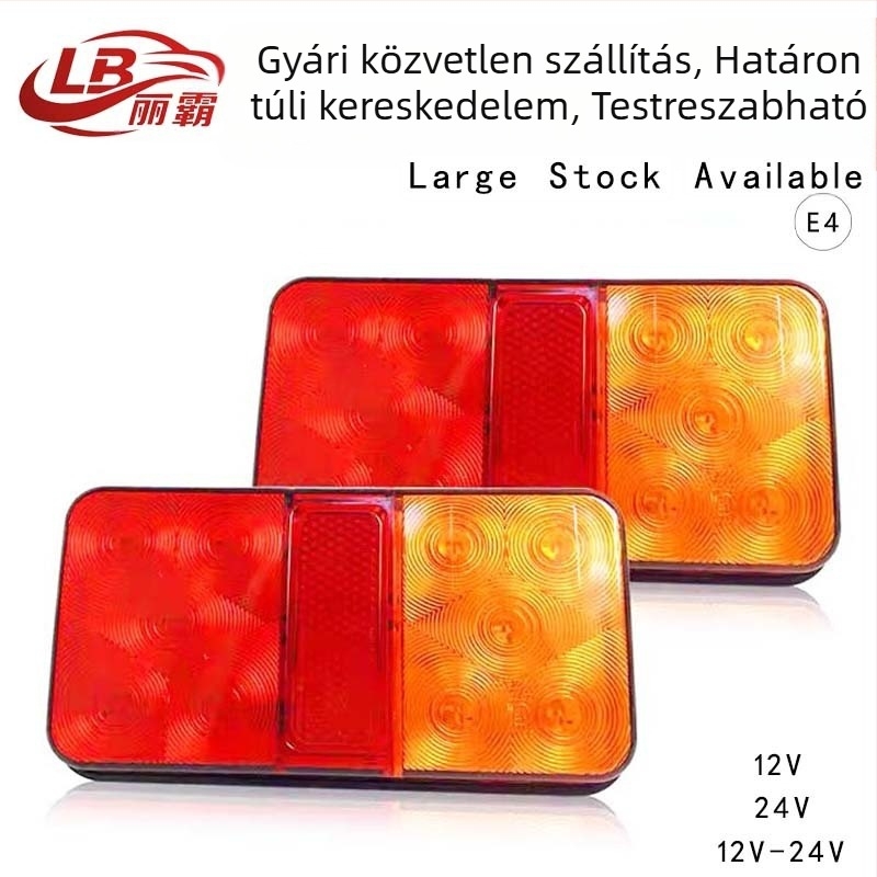 Teherautó hátsó lámpa, 10 LED, ABS/AS ház, 5W, 12V/24V, 2835 LED, univerzális illeszkedés (10LED; 5W; 12V/24V; 2835 LED; ABS/AS)