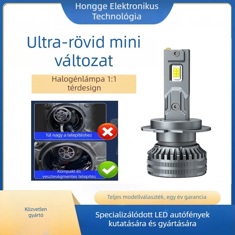 Kompakt LED-fényszóró autókhoz, H7/H4, 12-24V, 11000 lm, 90 W, 9005