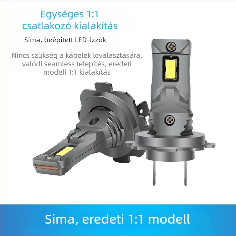 H7 LED autófényszóró – 26W, 9–12V, 5000 lm, IP68, alumínium ház