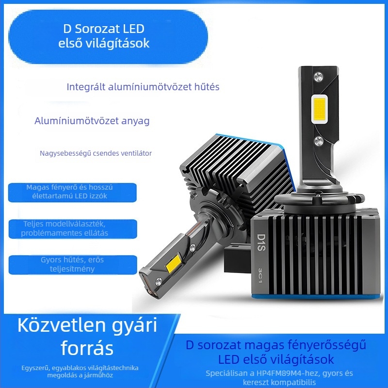 Autó LED fényszóró, D sorozat, 90W, 12V, 13000lm, IP67