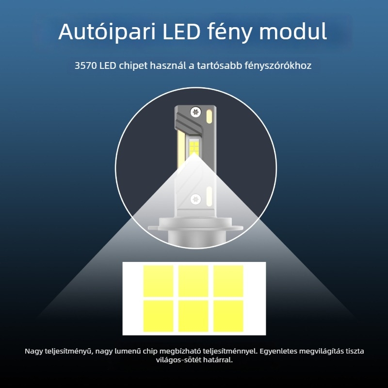 Autó LED fényszóró, nagy teljesítményű 180W, három rézcsővel, ultra fényes
