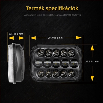 Chengguang LED elsőfényszóró Wrangler/JEEP-hez Osram LED-del, 95W, 12V, IP65, öntött alumínium ház