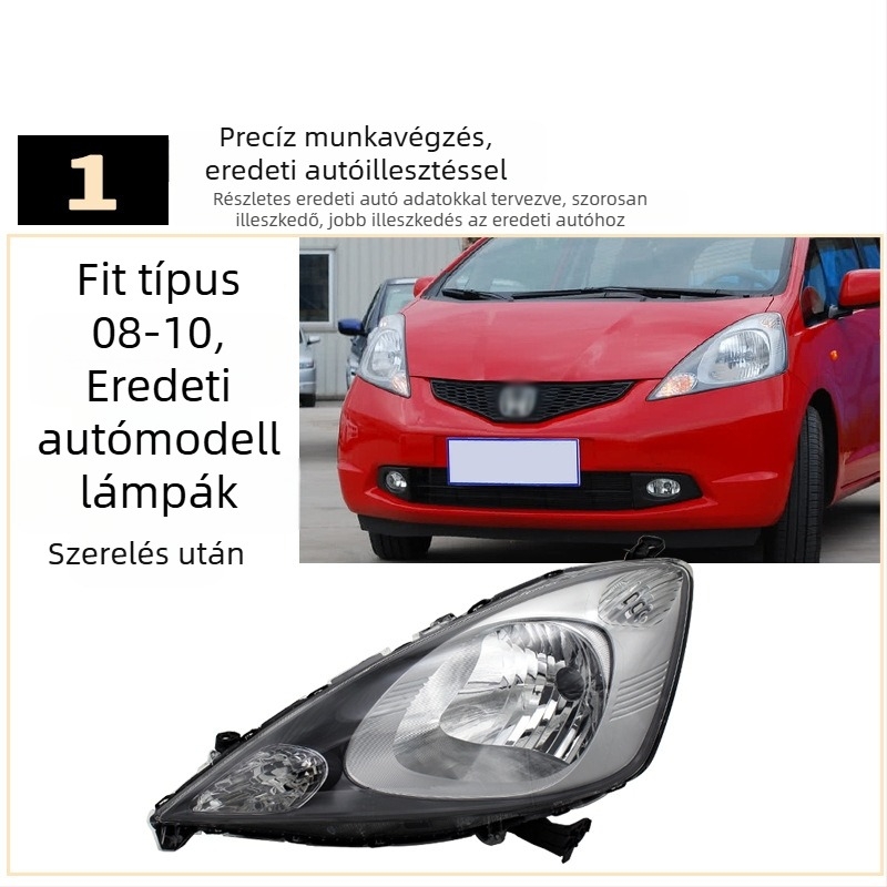 Honda Fit II fényszóró fél-összeszerelése (2008-2010) | ABS, 55W, 12V, Modell: 33101-TG5
