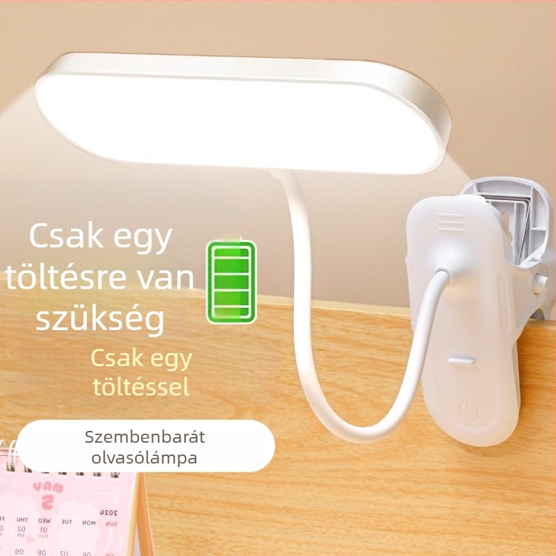 Csatolható LED olvasólámpa az éjjeli asztalhoz érintéses fényerő-szabályzással, újratölthető, intelligens vezérlés, CRI ≥90