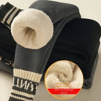 Lányoknak szóló leggings fleece-béléssel, vastag téli viselet, középmagas derekú, poliészter 99%