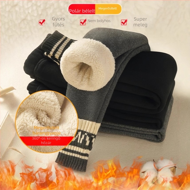 Lányoknak szóló leggings fleece-béléssel, vastag téli viselet, középmagas derekú, poliészter 99%