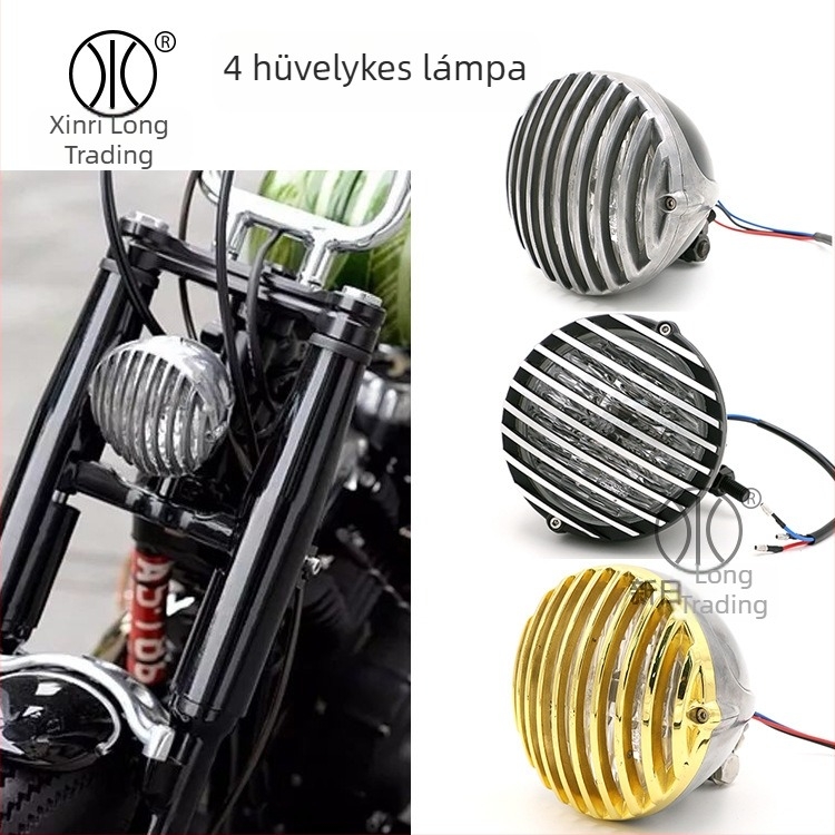 Motorkerékpár fényszóró H4, 12V, 55W, alumíniumötvözet, modell XRL-45210