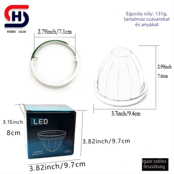 Teherautó oldalsó LED világítás, konus alakú tartóval, modell Liali-watermelon lantern, PC ház, OLED fényforrás, 30V, 1W, 8000h