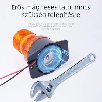Mágneses autófigyelmeztető fény, vízálló, magas fényerősségű villanófény, 7W