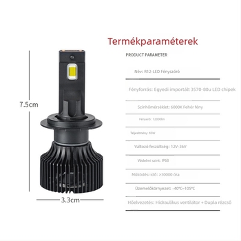 Autó LED fényszóró izzók 9005/9006, 9012, H11, H7, H4 - mindent egyben, erős fény, 65W, 12-24V, IP68, 50 000 óra
