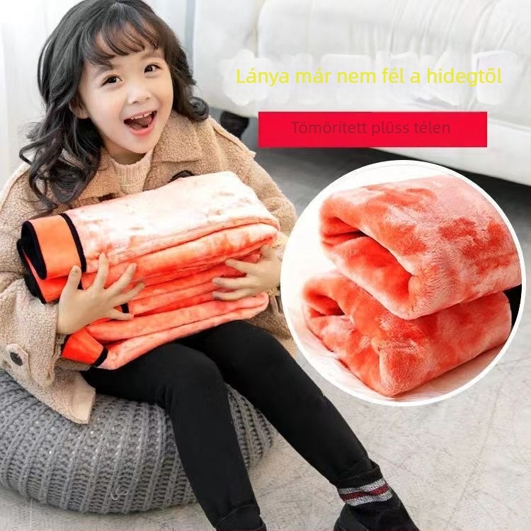 Lányoknak készült fleece-béléses vastag pamut leggings, magas derék, elasztikus derékrész, 65% pamut