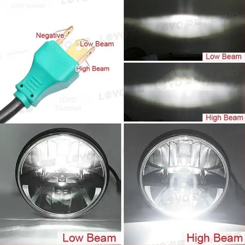 7 hüvelykes Wrangler LED fényszóró Jeep Wranglerhez, 30W, 12V, IP67, 5000 lm