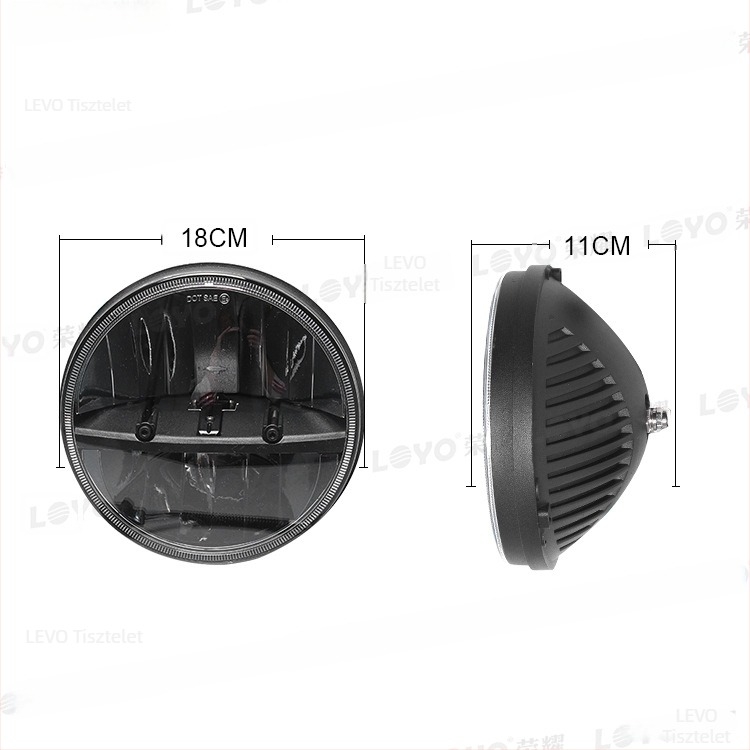 7 hüvelykes Wrangler LED fényszóró Jeep Wranglerhez, 30W, 12V, IP67, 5000 lm