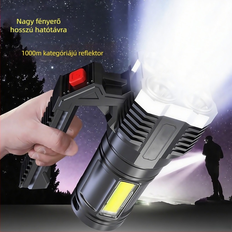Feltölthető kültéri kézi zseblámpa, járőrszolgálati keresőfény, LED MSI Deer, 1W, ABS ház