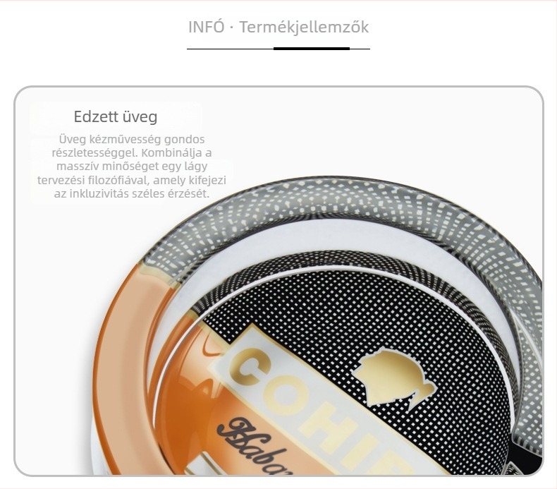 LUXFO üvegből készült szivar hamutartó - mini, 50 db/csomag, logó nélkül, testreszabás nélkül