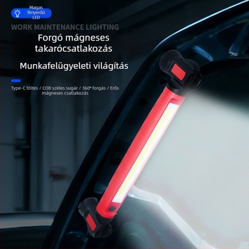 Motorháztető mágneses COB LED munkalámpa kampóval, 1200 lm, 3.7V, 2700K–7000K, S707 modell