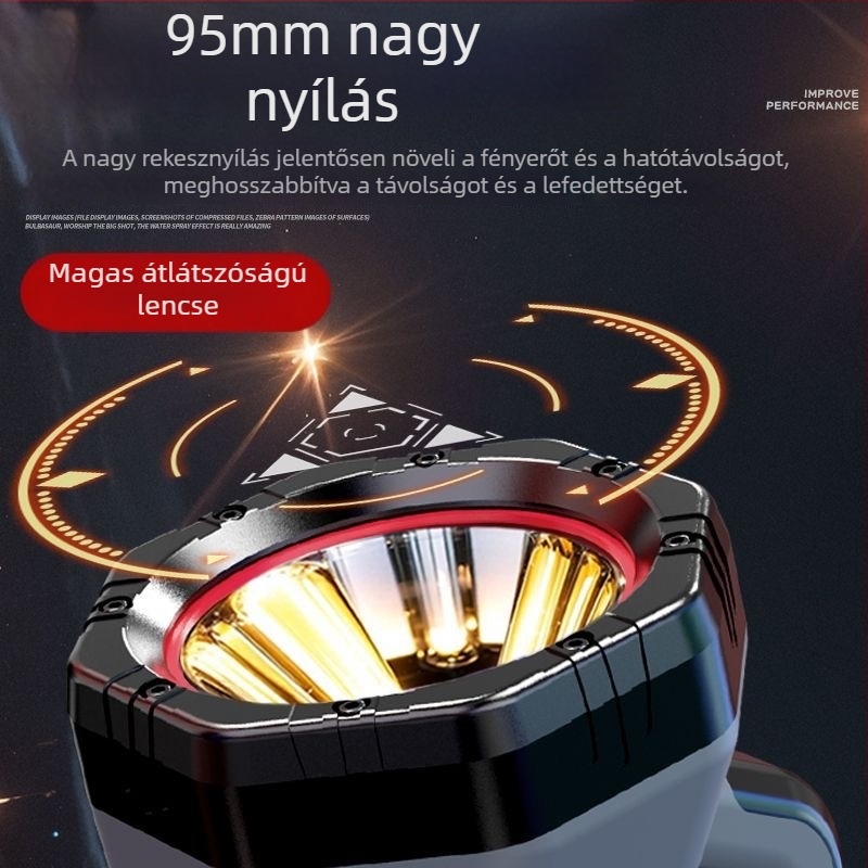 Töltésre képes LED elemlámpa - ABS ház, 4200mAh akkumulátor, 5W, 500 m+ hatótáv, kempingezéshez és járőrözéshez