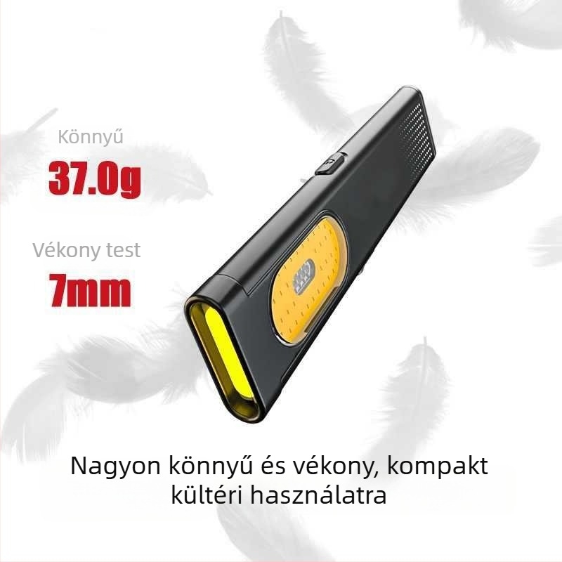 Mágneses COB munka lámpa, ultra vékony hordozható LED, alumínium ötvözet, 10W, 600 mAh, újratölthető, 50 m hatótáv