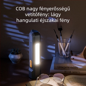 LED autójavítási munkalámpa COB LED-del, újratölthető, kültéri fény, 5W, 800 mAh, hatótáv 50–100 m
