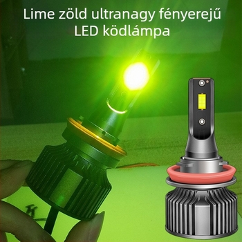 Lime zöld LED ködfényszóró H11 és 9006, nagy fényerő LED, H3 PSX24W/PSX26W 881