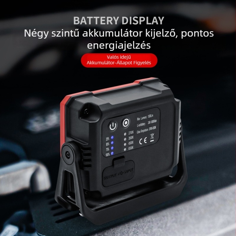 Mágneses LED munkalámpa Sq05, 6000–7000K, 2000 lm, 3.7V