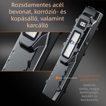 Taktikai LED zseblámpa, ultra vékony, Type-C gyorstöltés, 100–200 m hatótáv
