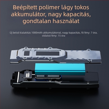 Taktikai LED zseblámpa, ultra vékony, Type-C gyorstöltés, 100–200 m hatótáv