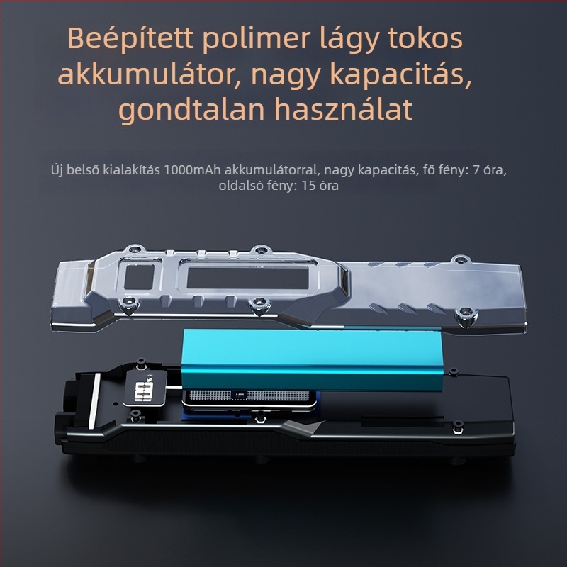 Taktikai LED zseblámpa, ultra vékony, Type-C gyorstöltés, 100–200 m hatótáv