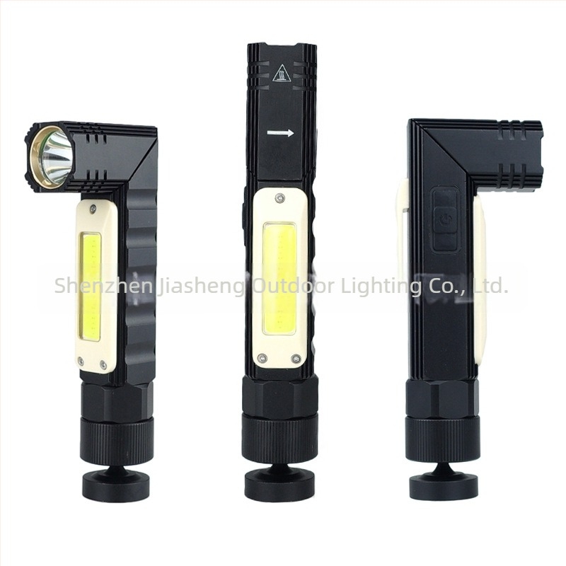 LED+COB munkalámpa mágneses talppal, 3W, 1500mAh, 360° forgás