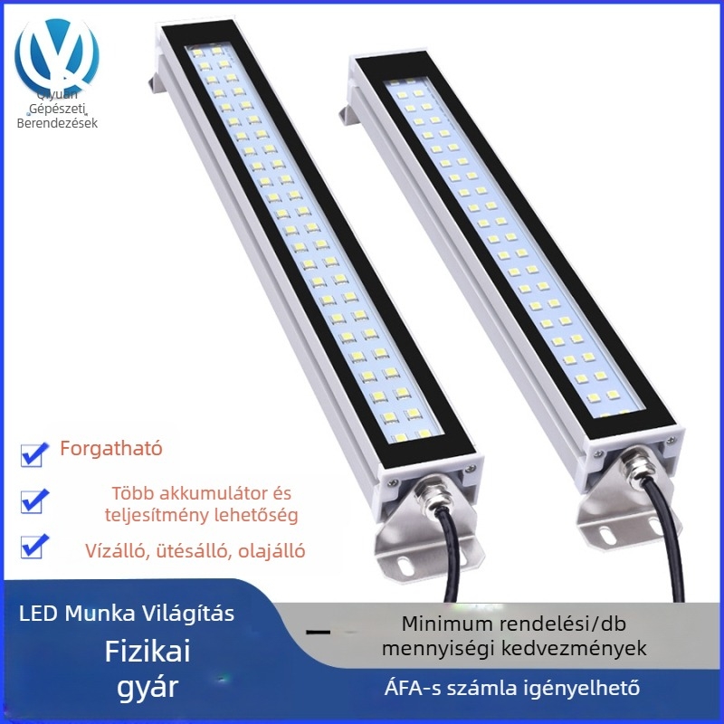 Fém LED gépészeti munkalámpa, vízálló, olaj- és füstálló, robbanásbiztos, CNC eszterga világítás, 220V/24V
