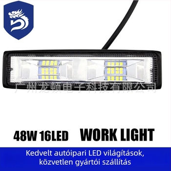 Autó LED munka lámpa 12-24V, egyenes formájú, 16 LED, 48W, 1800 lm, 7500K