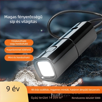 Tölthető LED mini zseblámpa Power Bank funkcióval — kültéri kemping és sátor világítás, 200-500 m hatótáv