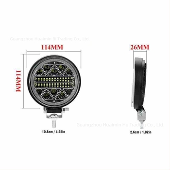 QS-102 LED autó munka világítás, 102W, 12V, 6000–6500K, univerzális kompatibilitás
